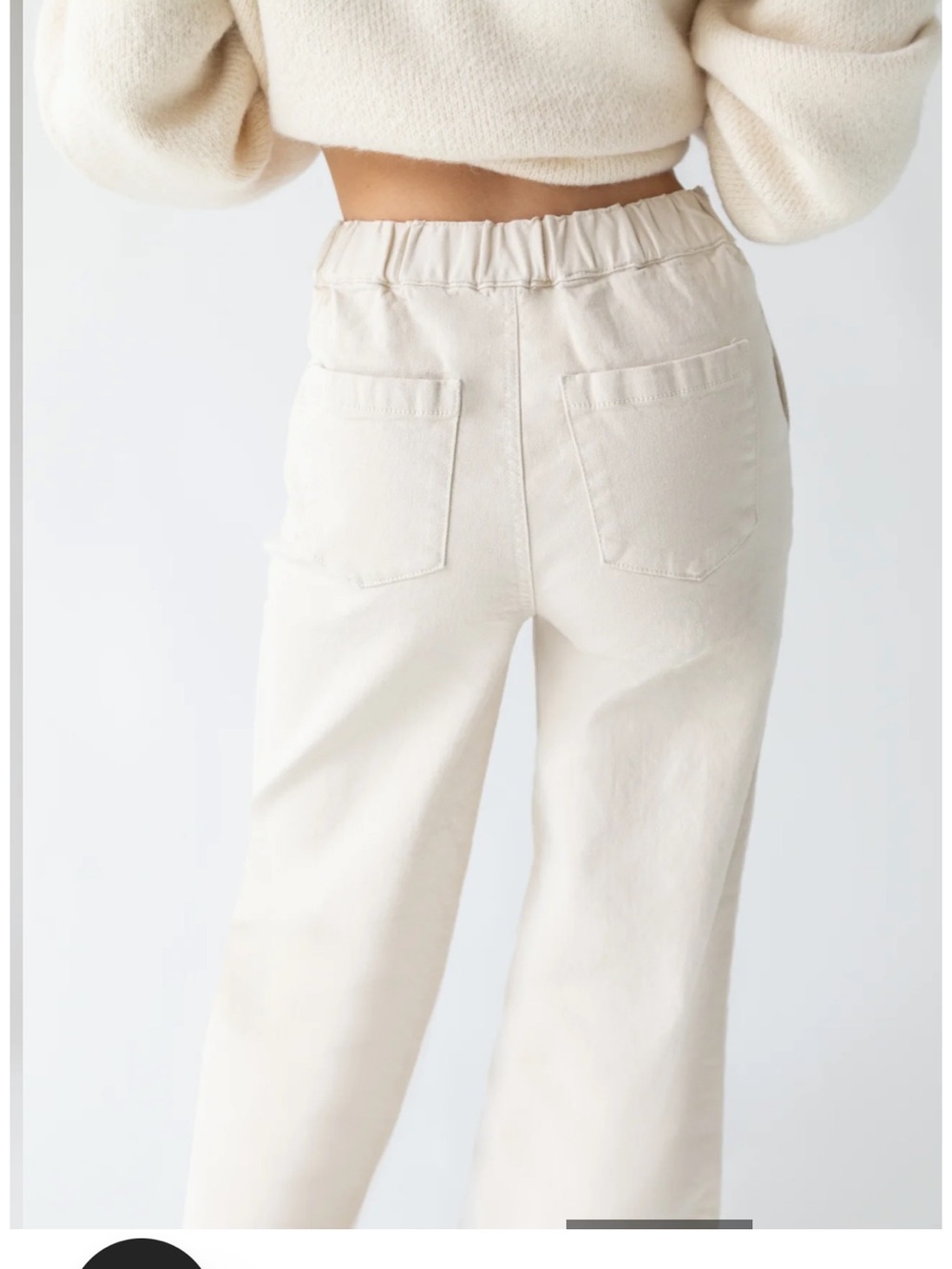 Oak and fort cream Twill wide leg cargos - Picture 2 of 4